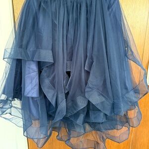 Elegant Navy Blue Tulle Skirt